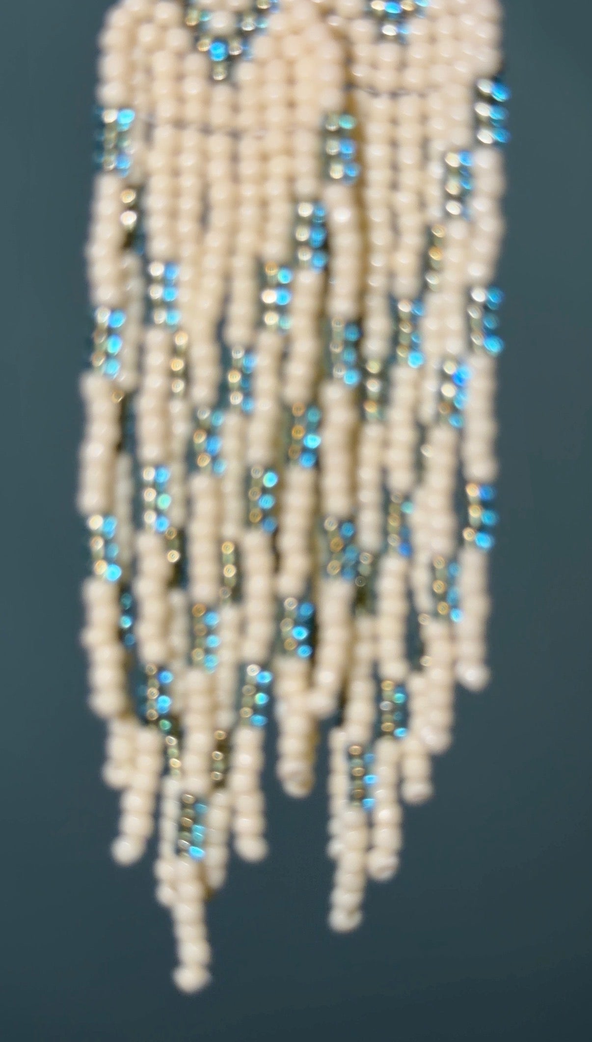 Green-blue sea glass and cream