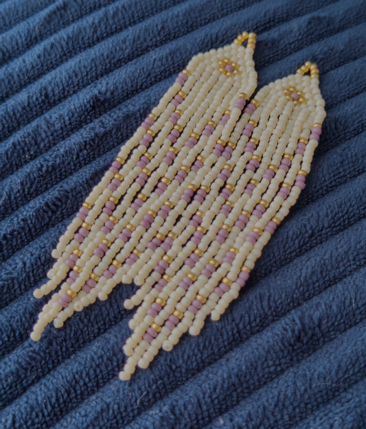 Mauvey and gold fringe