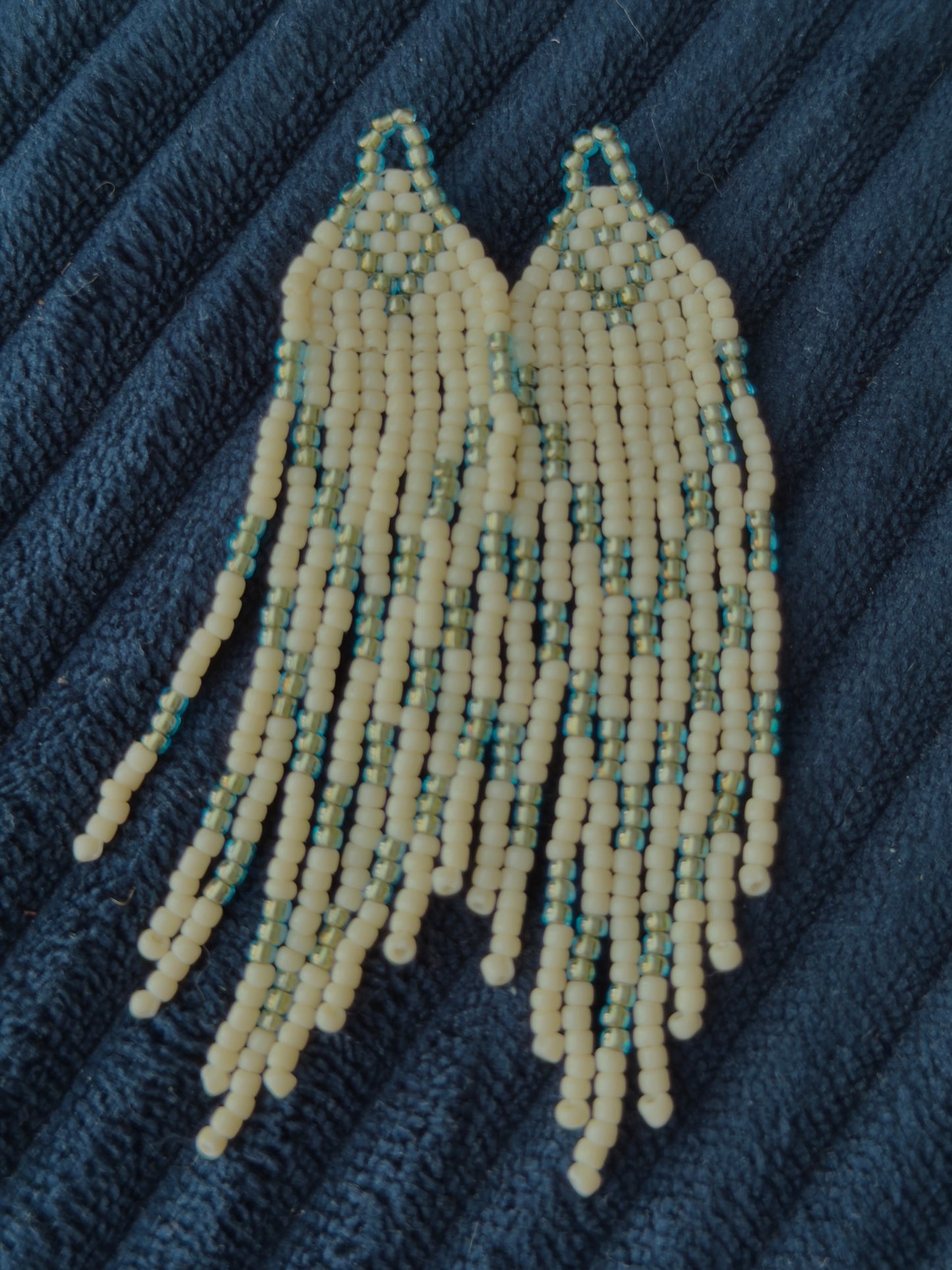 Green-blue sea glass and cream