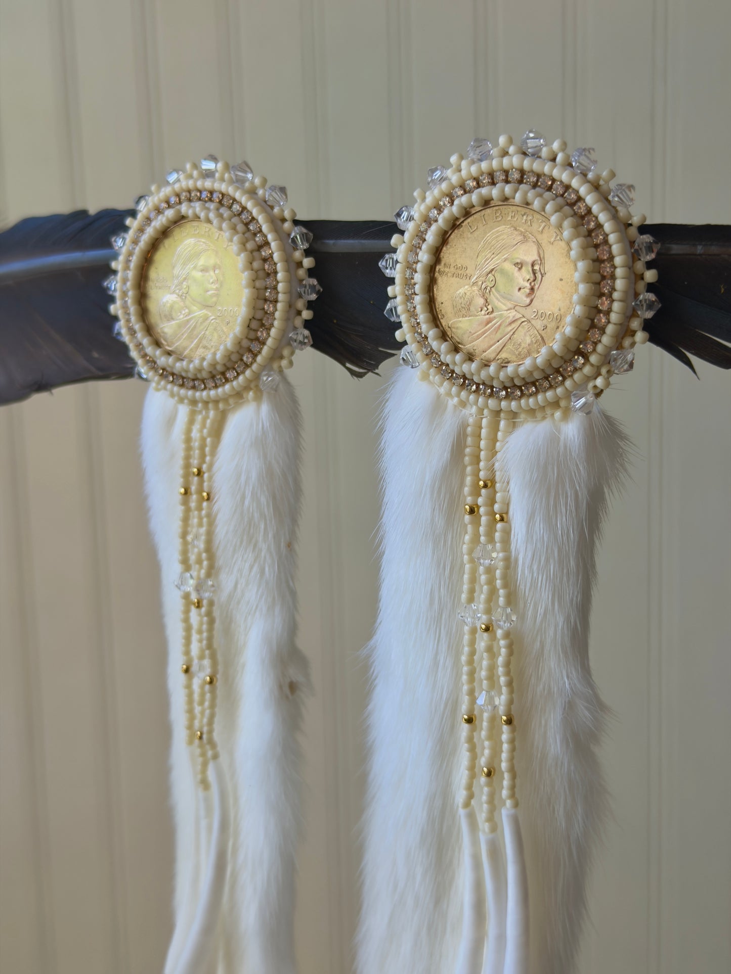Sacagawea ermine x 24kt beads