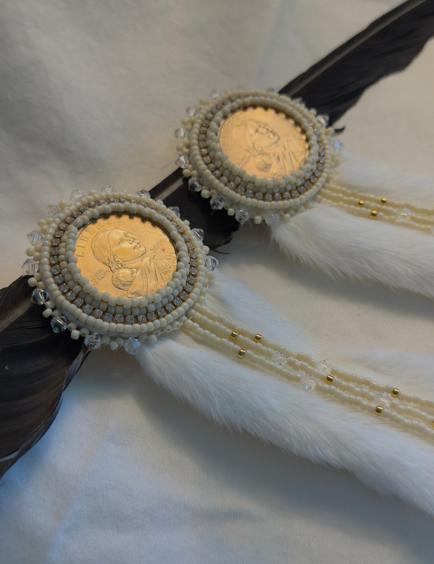 Sacagawea ermine x 24kt beads