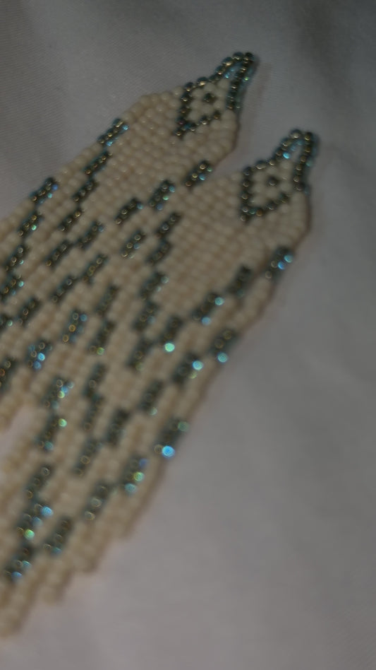 Green-blue sea glass and cream